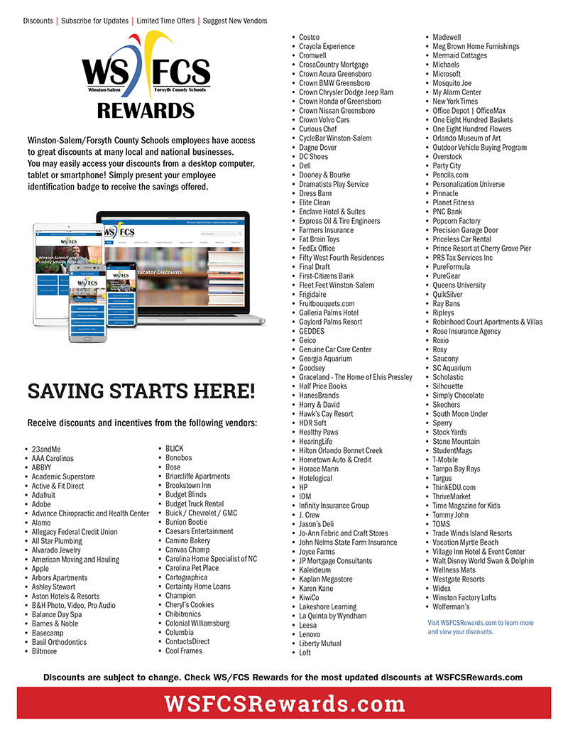 WS/FCS Rewards - Vendor List